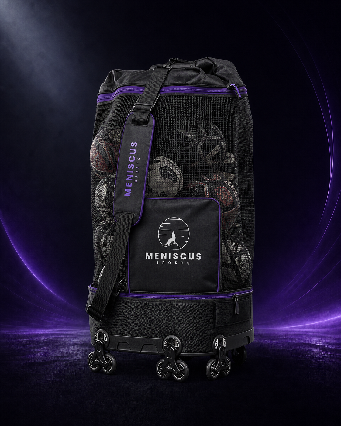 Wheeled Ball Cart Bag front