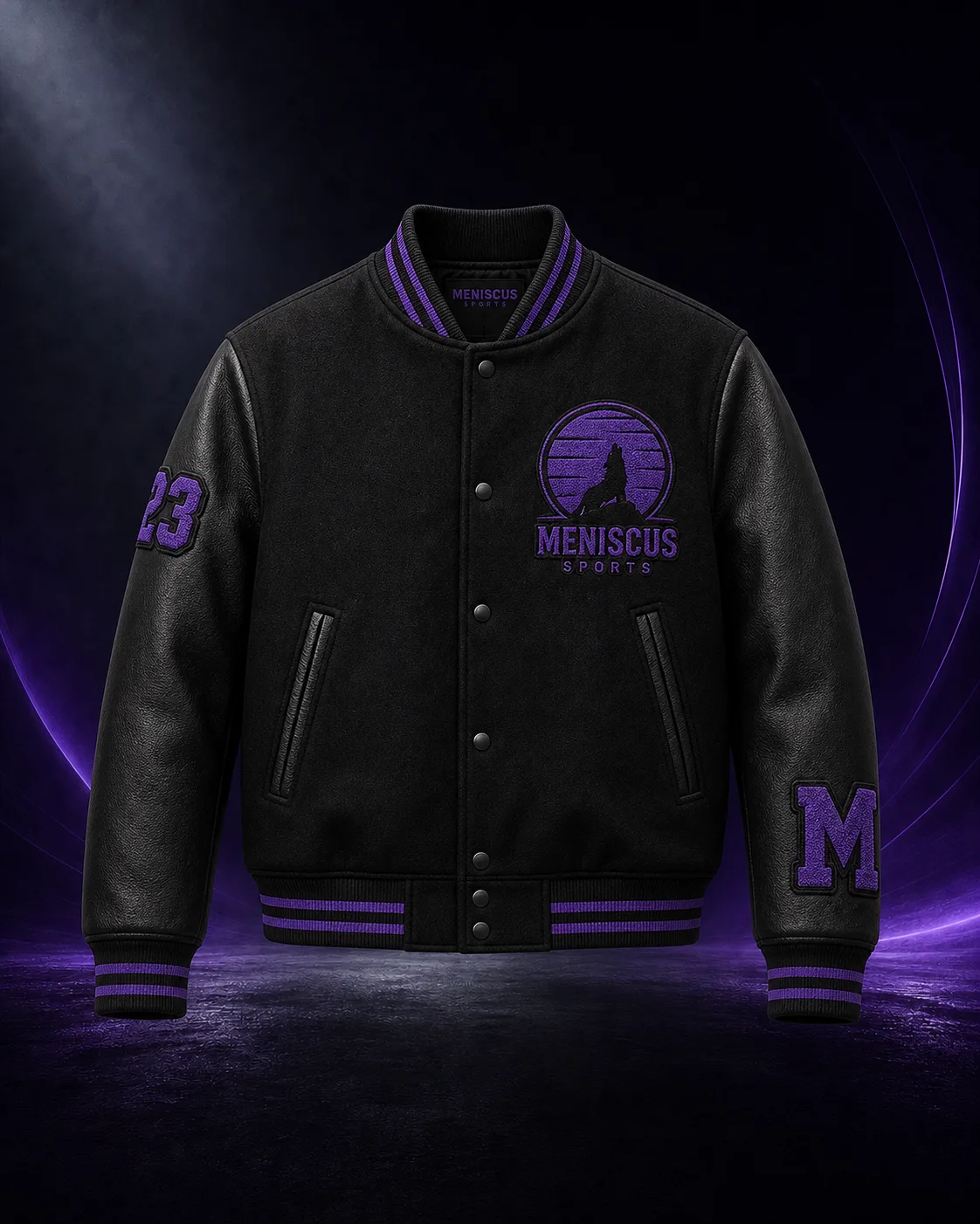 Leather-Sleeve Varsity Jacket