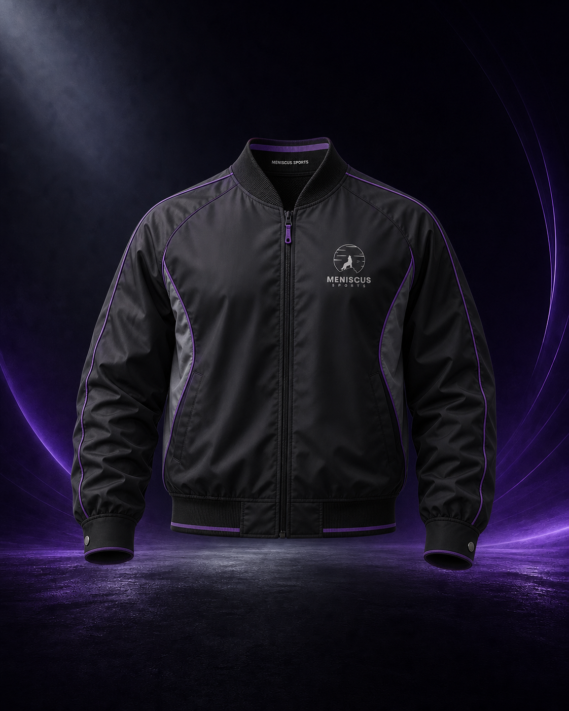 Bomber-Style Athletic Jacket front