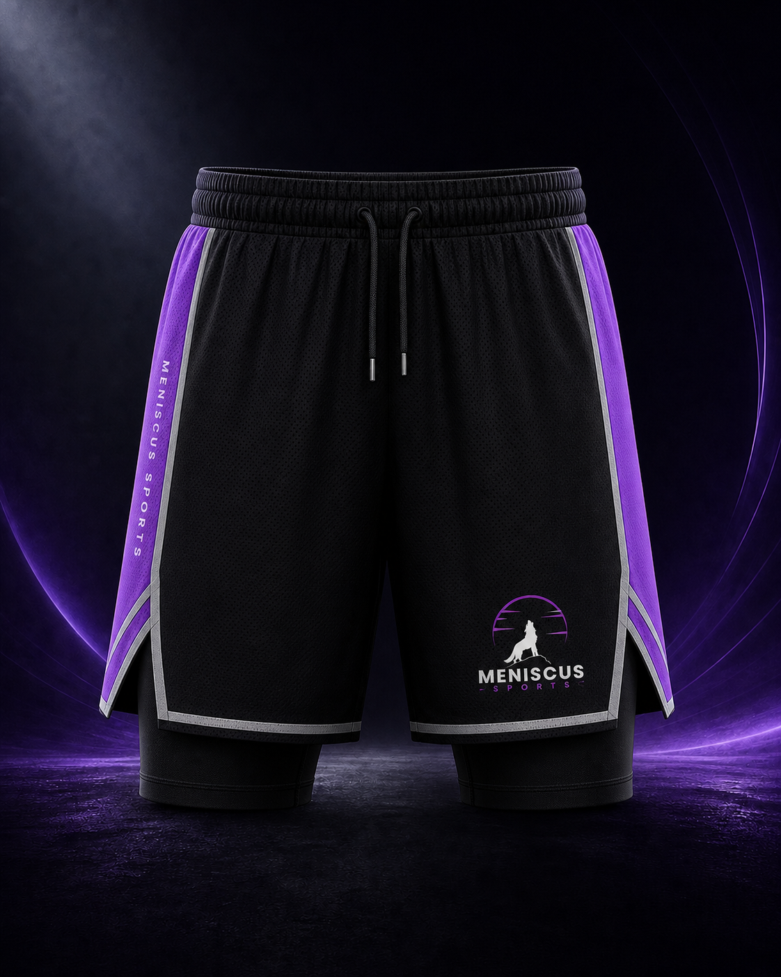 Compression-Lined Basketball Shorts front